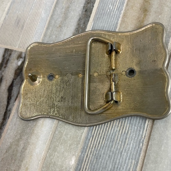 Vintage Unbranded Ornate Leaves Metal Belt Buckle - Picture 9 of 10